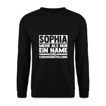 First name Sophia - Unisex Sweatshirt - black - Front - Alina (178cm) & Michal (187cm)