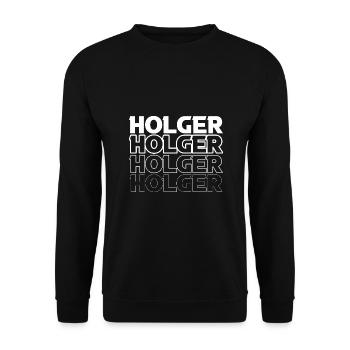 Holger - Sweat-shirt Unisexe - noir - Devant - Alina (178cm) & Michal (187cm)