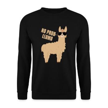 No Prob-llama Llama with sunglasses Funny Gifts - Unisex Sweatshirt - black - Front - Alina (178cm) & Michal (187cm)