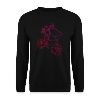 bmx Radfahren bmx jungen Herren bmx fahrrad - Unisex Pullover - Schwarz - Vorne - Alina (178cm) & Michal (187cm)