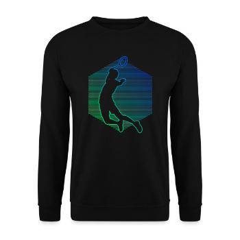 Herren Squash Badminton Damen Badmintonspieler - Unisex Pullover - Schwarz - Vorne - Alina (178cm) & Michal (187cm)