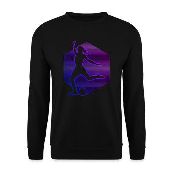 Fussballspielen Herren Fussballer Fussballspieler - Unisex Pullover - Schwarz - Vorne - Alina (178cm) & Michal (187cm)