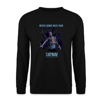 NEVER ARGUE WITH YOUR SATNAV - ZOMBIELAND - Unisex Sweatshirt - black - Front - Alina (178cm) & Michal (187cm)