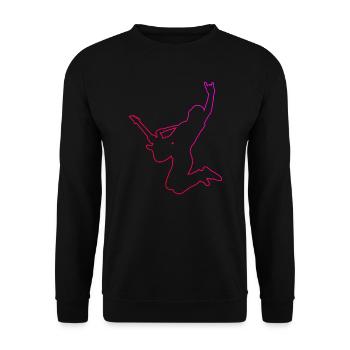 akustische gitarre Guitar Gitarre Egitarre - Unisex Pullover - Schwarz - Vorne - Alina (178cm) & Michal (187cm)