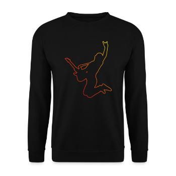 Guitar Men Guitar Guitar Player Electric Guitar - Unisex Sweatshirt - black - Front - Alina (178cm) & Michal (187cm)