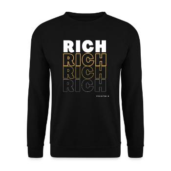 Design - Streetwear | Rich - Unisex Pullover - Schwarz - Vorne - Alina (178cm) & Michal (187cm)
