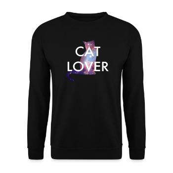 cat lover - Unisex Pullover - Schwarz - Vorne - Alina (178cm) & Michal (187cm)