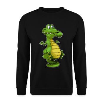 Idée cadeau yoga crocodile - Sweat-shirt Unisexe - noir - Devant - Alina (178cm) & Michal (187cm)