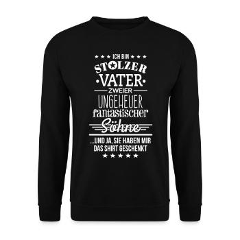 Ungeheuer fantastische 2 Söhne - Vater - Shirt - Unisex Pullover - Schwarz - Vorne - Alina (178cm) & Michal (187cm)