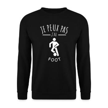 je peux pas j’ai foot humour coupe du monde sport - Sweat-shirt Unisexe - noir - Devant - Alina (178cm) & Michal (187cm)