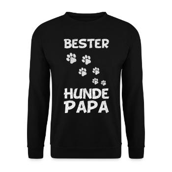 Bester Hundepapa Vater Hundepfoten Herrchen Dog - Unisex Pullover - Schwarz - Vorne - Alina (178cm) & Michal (187cm)