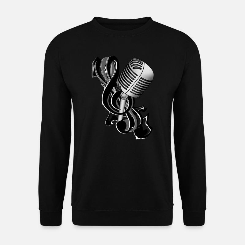 Microphone Clé de partition - Sweat-shirt Unisexe - noir