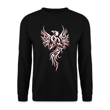 Phönix Tribal Muster Tattoo Kunst - Unisex Pullover - Schwarz - Vorne - Alina (178cm) & Michal (187cm)