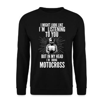 Motocross / Enduro / Freestyle mx / Dirtbike retro - Sweat-shirt Unisexe - noir - Devant - Alina (178cm) & Michal (187cm)
