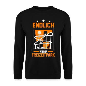 Freizeitpark Vergnügungspark Achterbahn Kirmes - Unisex Pullover - Schwarz - Vorne - Alina (178cm) & Michal (187cm)