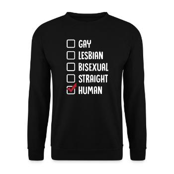 Gay Lesbienne Bisexuelle Hétéro Humain - Sweat-shirt Unisexe - noir - Devant - Alina (178cm) & Michal (187cm)