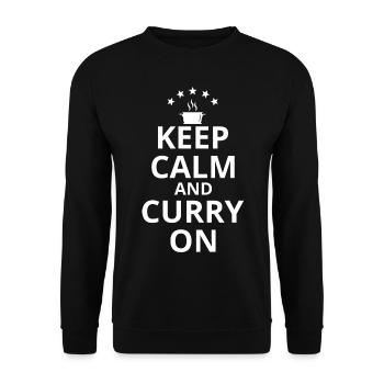 Keep Calm And Curry On - Unisex Sweatshirt - black - Front - Alina (178cm) & Michal (187cm)