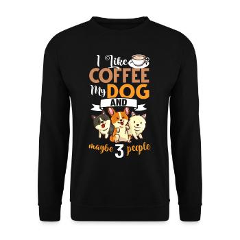 Cafetière Chien Machine Puppy Cup Grains - Sweat-shirt Unisexe - noir - Devant - Alina (178cm) & Michal (187cm)