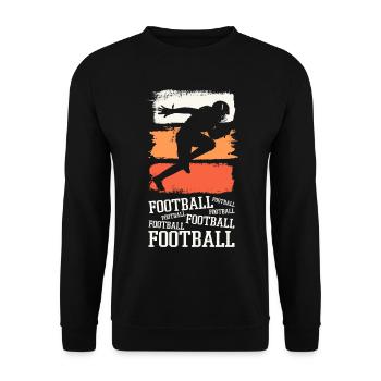 American Football Spieler Vintage Retro USA Sport - Unisex Pullover - Schwarz - Vorne - Alina (178cm) & Michal (187cm)