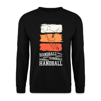 Handball Handballspieler Handballer Vintage Retro - Unisex Pullover - Schwarz - Vorne - Alina (178cm) & Michal (187cm)