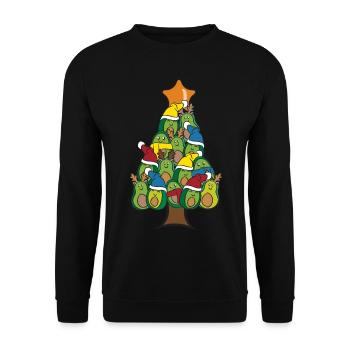 Christmas Avocado Christmas tree Christmas tree - Unisex Sweatshirt - black - Front - Alina (178cm) & Michal (187cm)