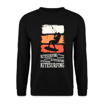 Kitesurfen Kitesurf Kitesurfer Kiten Kiteboarden - Unisex Pullover - Schwarz - Vorne - Alina (178cm) & Michal (187cm)