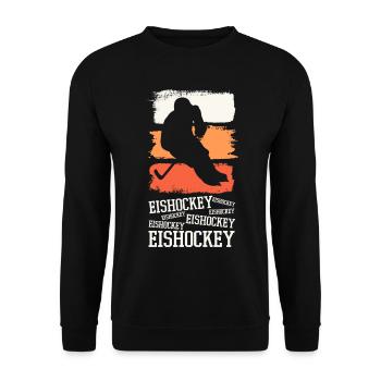 Eishockey Eishockeyspieler Spieler Vintage Retro - Unisex Pullover - Schwarz - Vorne - Alina (178cm) & Michal (187cm)