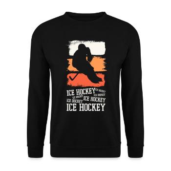 Eishockey Eishockeyspieler Spieler Vintage Retro - Unisex Pullover - Schwarz - Vorne - Alina (178cm) & Michal (187cm)