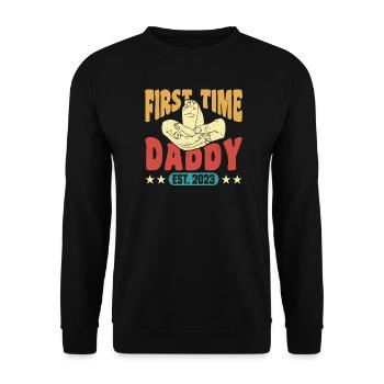 First Time Daddy dad to be pregnancy announcment 2 - Unisex Sweatshirt - black - Front - Alina (178cm) & Michal (187cm)