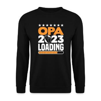 Werdender Opa 2023 loading becoming dad - Unisex Pullover - Schwarz - Vorne - Alina (178cm) & Michal (187cm)