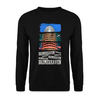 Bremerhaven Allemagne City Skyline Vintage - Sweat-shirt Unisexe - noir - Devant - Alina (178cm) & Michal (187cm)
