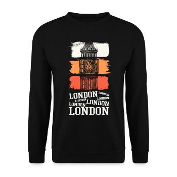 London England UK City Skyline Vintage Retro - Unisex Sweatshirt - black - Front - Alina (178cm) & Michal (187cm)
