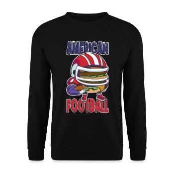 Joueur de burger de football américain Fan de dessin animé - Sweat-shirt Unisexe - noir - Devant - Alina (178cm) & Michal (187cm)