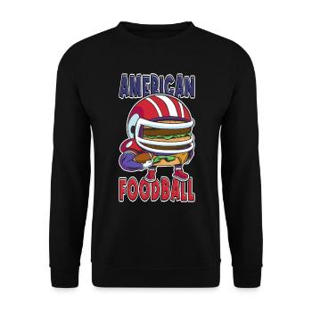 Joueur de burger de football américain Fan de dessin animé - Sweat-shirt Unisexe - noir - Devant - Alina (178cm) & Michal (187cm)
