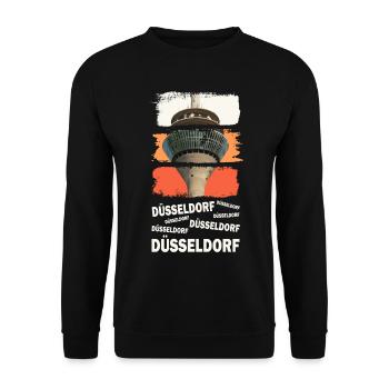 Düsseldorf Allemagne City Skyline Vintage Retro - Sweat-shirt Unisexe - noir - Devant - Alina (178cm) & Michal (187cm)