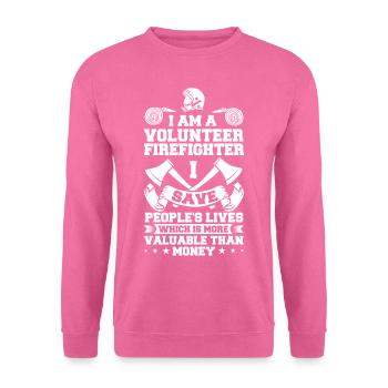 Pompiers volontaires - Sweat-shirt Unisexe - rose - Devant