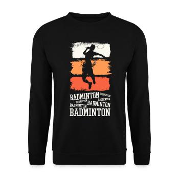 Badminton Federball Sport Spieler Vintage Retro - Unisex Pullover - Schwarz - Vorne - Alina (178cm) & Michal (187cm)
