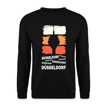 Düsseldorf Allemagne City Skyline Vintage Retro - Sweat-shirt Unisexe - noir - Devant - Alina (178cm) & Michal (187cm)