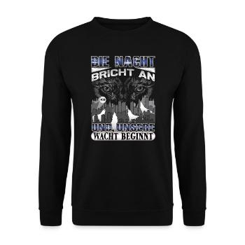 Hund Wolf Design –Polizei und Sicherheitsdienst - Unisex Pullover - Schwarz - Vorne - Alina (178cm) & Michal (187cm)