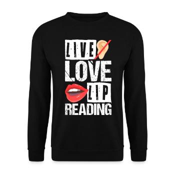 Deaf Deaf Sign Language Deaf Pride - Unisex Sweatshirt - black - Front - Alina (178cm) & Michal (187cm)