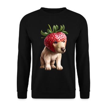 Chien fraise - Sweat-shirt Unisexe - noir - Devant - Alina (178cm) & Michal (187cm)