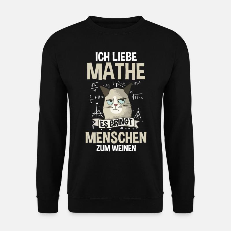 Mathematik Mathe Katze - Unisex Pullover - Schwarz