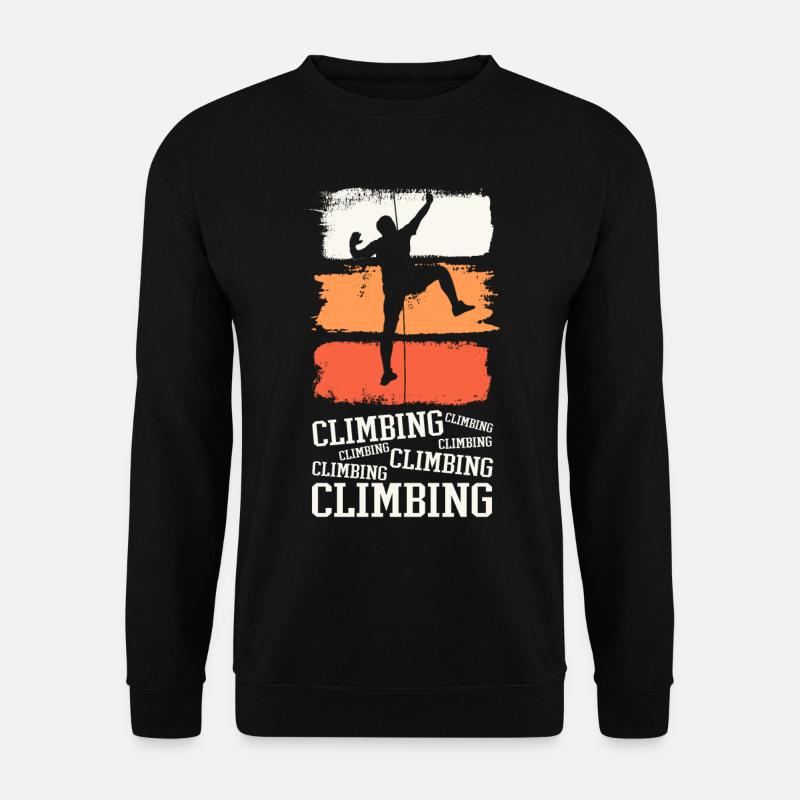 Klettern Kletterer Berge Bergsteigen Sport Natur - Unisex Pullover - Schwarz