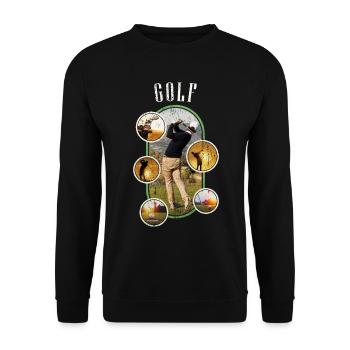 Golf Golf Golfer Sport Hobby Club Vintage - Unisex Sweatshirt - black - Front - Alina (178cm) & Michal (187cm)