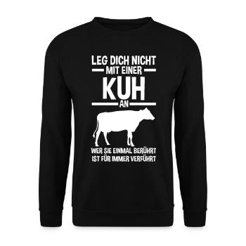 Kuh Landwirt Bauernhof Kühe - Unisex Pullover - Schwarz - Vorne - Alina (178cm) & Michal (187cm)