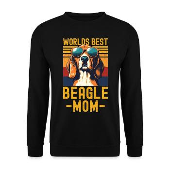 Beagle mit sonnenbrille retro - Unisex Pullover - Schwarz - Vorne - Alina (178cm) & Michal (187cm)