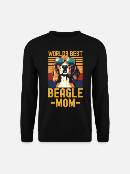 Beagle with sunglasses retro - Unisex Sweatshirt - black