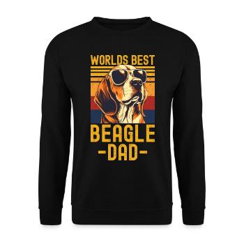Beagle mit sonnenbrille retro - Unisex Pullover - Schwarz - Vorne - Alina (178cm) & Michal (187cm)