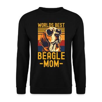 Beagle mit sonnenbrille retro - Unisex Pullover - Schwarz - Vorne - Alina (178cm) & Michal (187cm)