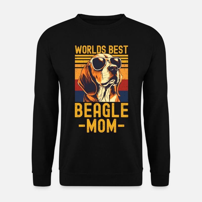 Beagle mit sonnenbrille retro - Unisex Pullover - Schwarz